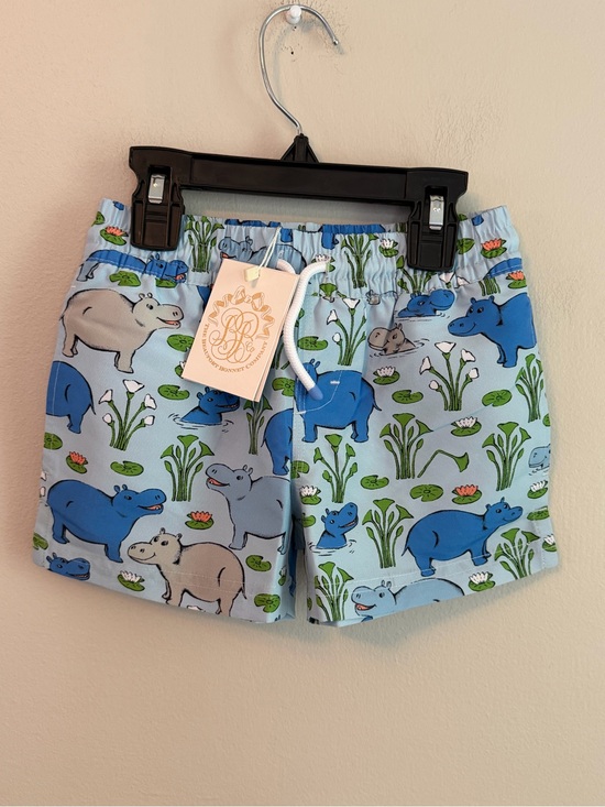 The Beaufort Bonnet Company Other - The Beaufort Bonnet Company Hippo Print Blue Swim Trunks